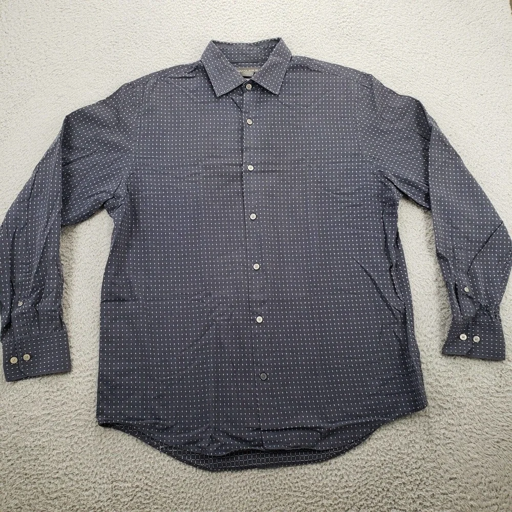Banana Republic Shirt Mens 16‎ 16.5 Large blue Long Sleeve Button Up